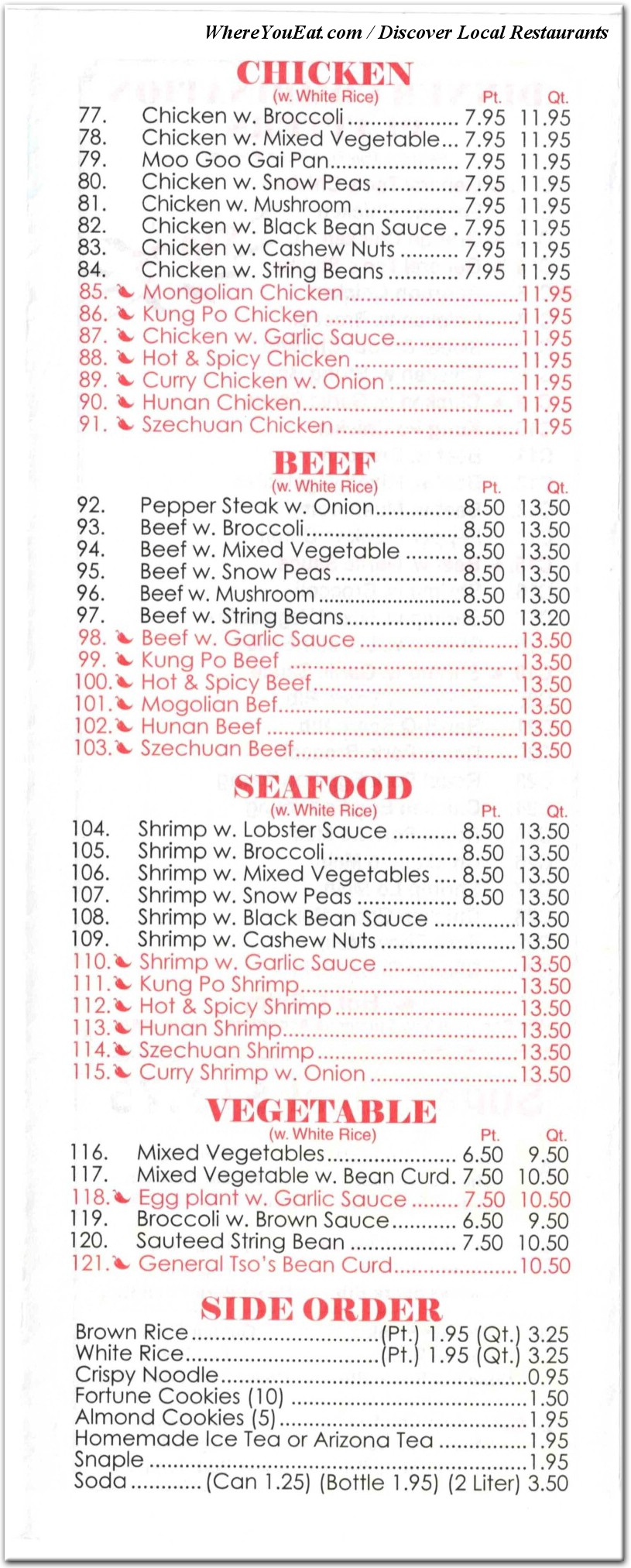 menu
