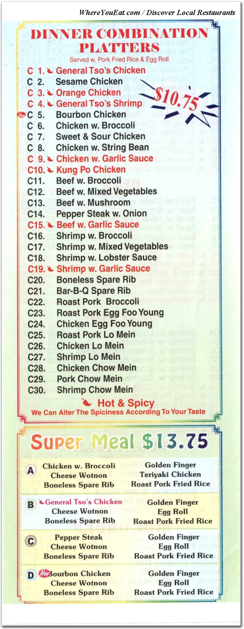 menu